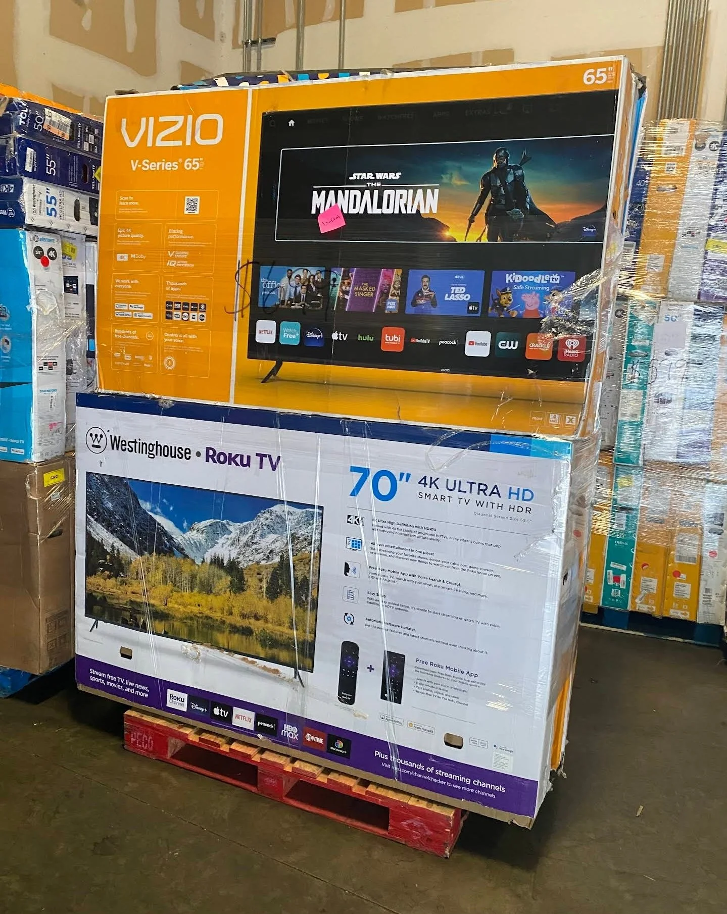 Multiple Smart TV Pallets